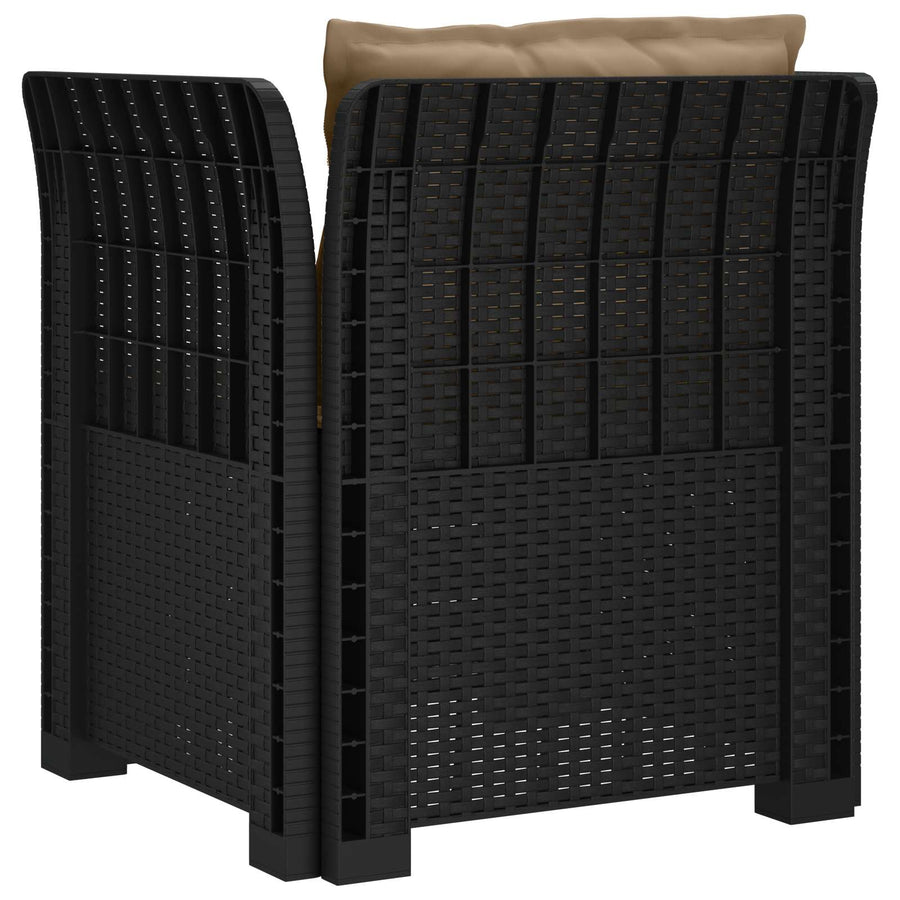 Eénpersoons Fauteuil met Kussens Rattan Look PP Antraciet