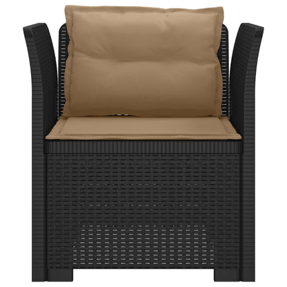 Eénpersoons Fauteuil met Kussens Rattan Look PP Antraciet