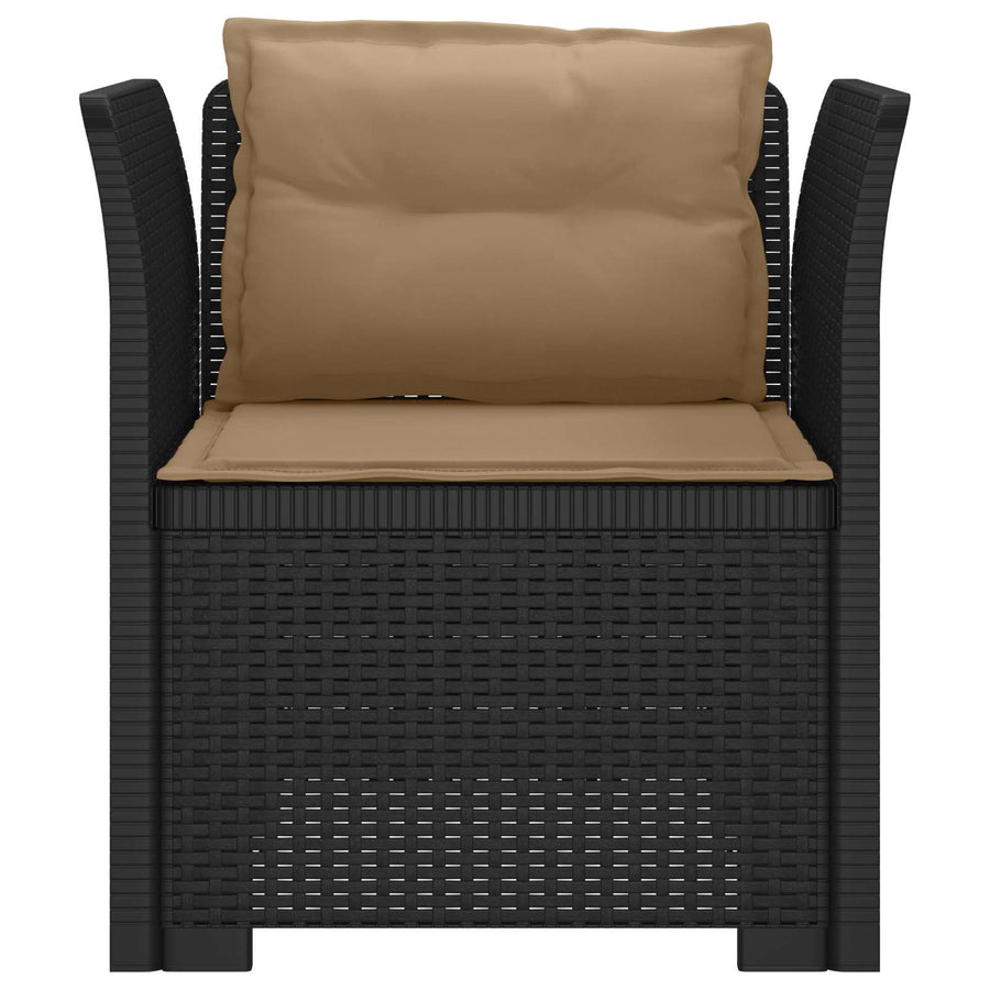 Eénpersoons Fauteuil met Kussens Rattan Look PP Antraciet