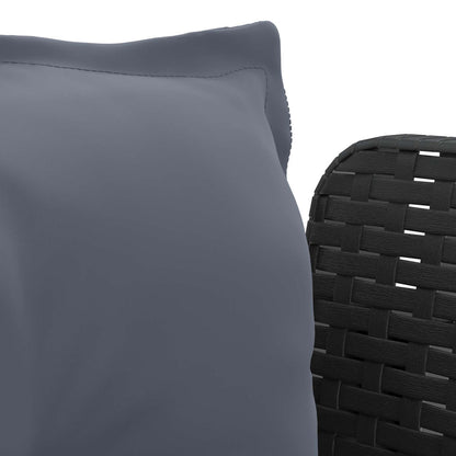 Eénpersoons Fauteuil met Kussens Rattan Look PP Antraciet