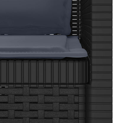 Eénpersoons Fauteuil met Kussens Rattan Look PP Antraciet