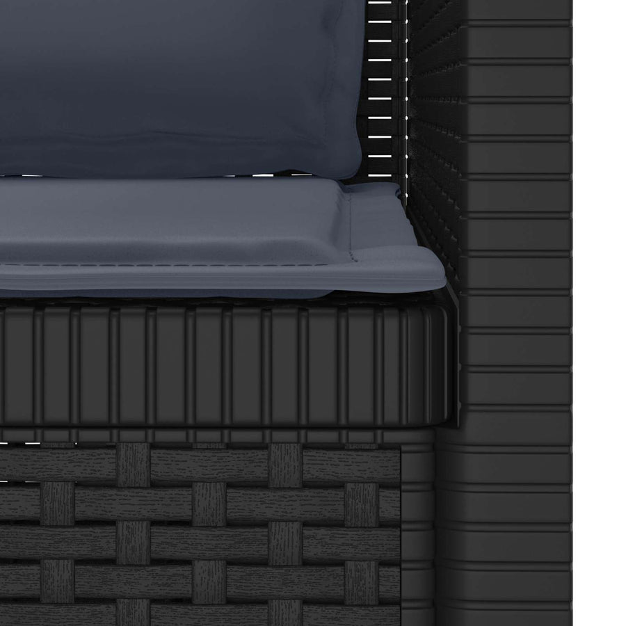 Eénpersoons Fauteuil met Kussens Rattan Look PP Antraciet