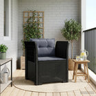 Eénpersoons Fauteuil met Kussens Rattan Look PP Antraciet
