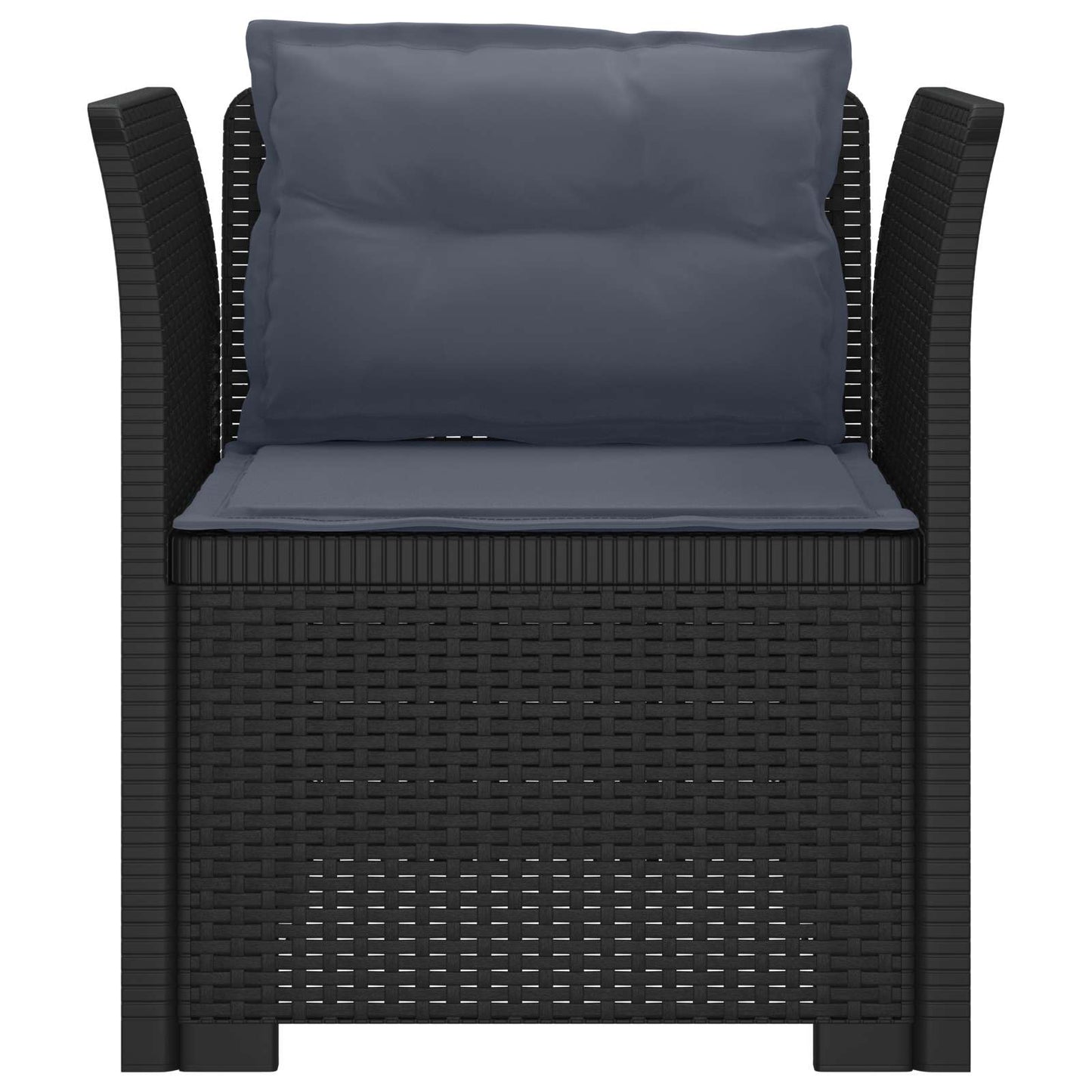 Eénpersoons Fauteuil met Kussens Rattan Look PP Antraciet