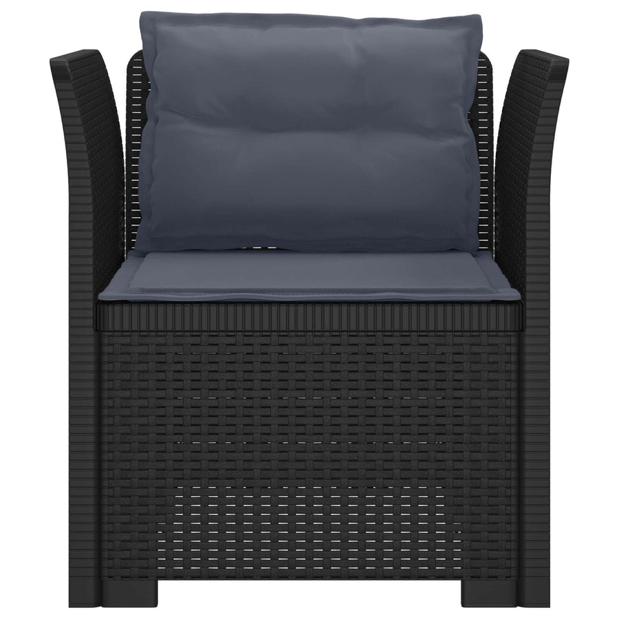 Eénpersoons Fauteuil met Kussens Rattan Look PP Antraciet