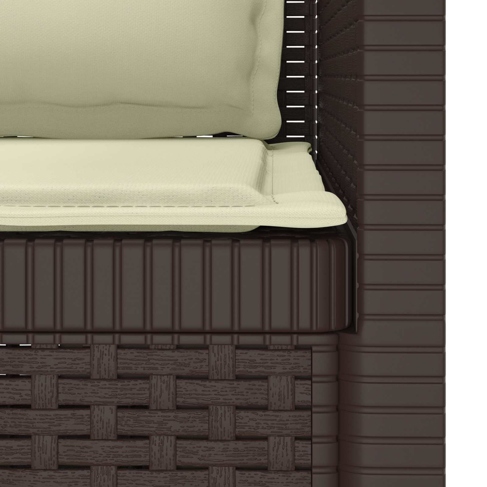 Eénpersoons Fauteuil met Kussens Rattan Look PP Bruin