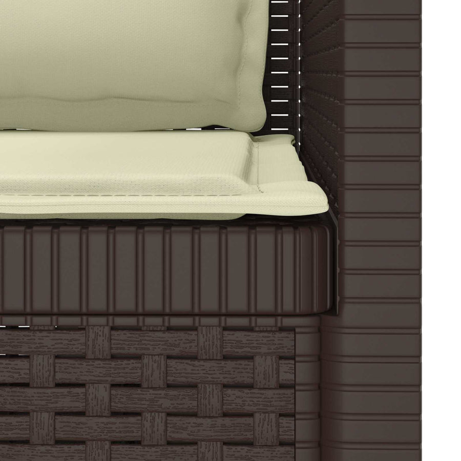 Eénpersoons Fauteuil met Kussens Rattan Look PP Bruin