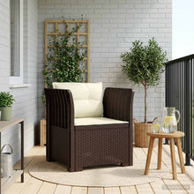 Eénpersoons Fauteuil met Kussens Rattan Look PP Bruin