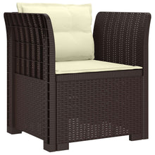 Eénpersoons Fauteuil met Kussens Rattan Look PP Bruin