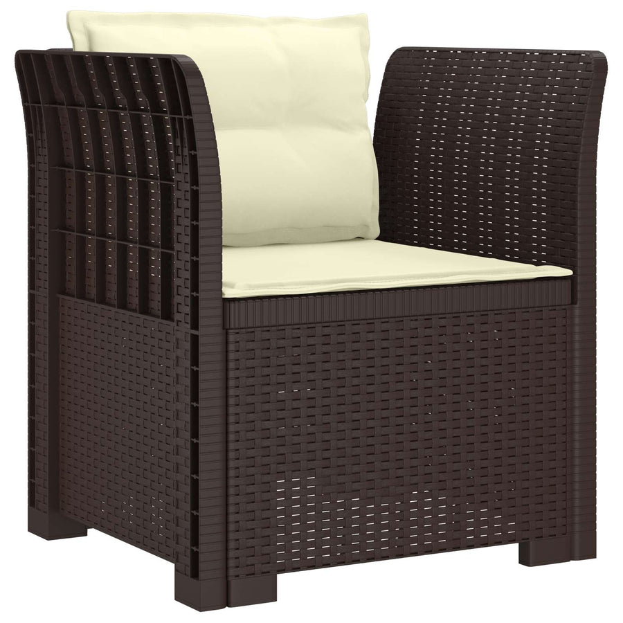 Eénpersoons Fauteuil met Kussens Rattan Look PP Bruin