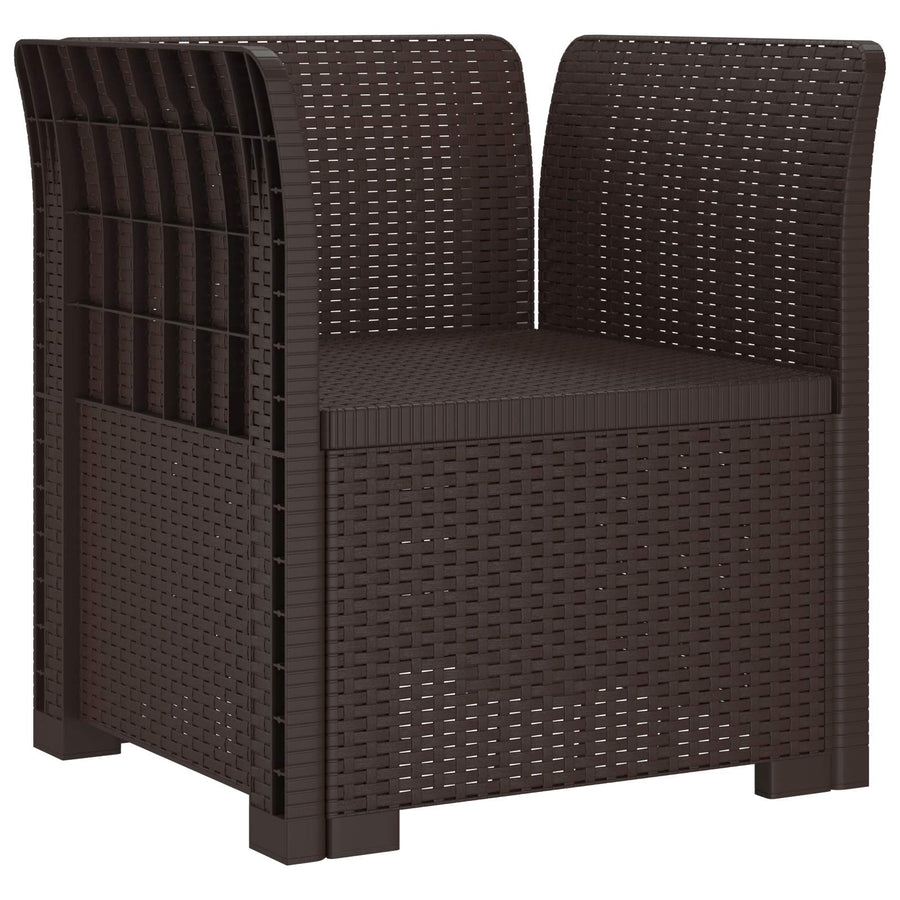Eénpersoons Fauteuil met Kussens Rattan Look PP Bruin