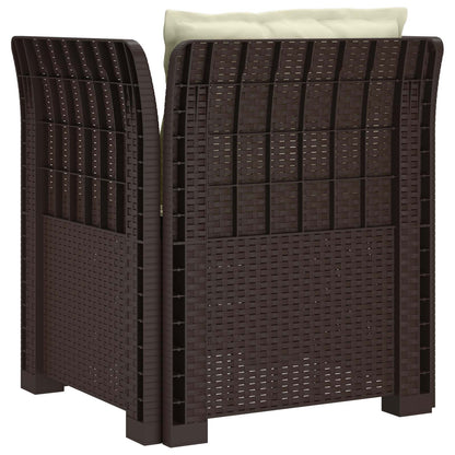Eénpersoons Fauteuil met Kussens Rattan Look PP Bruin