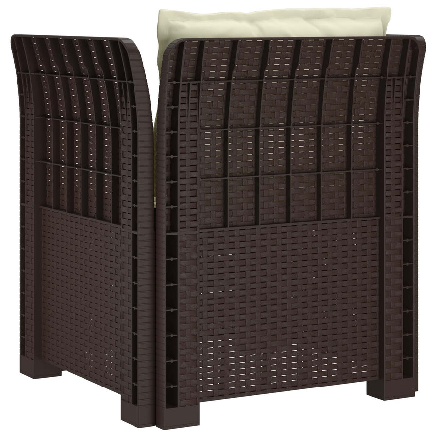 Eénpersoons Fauteuil met Kussens Rattan Look PP Bruin