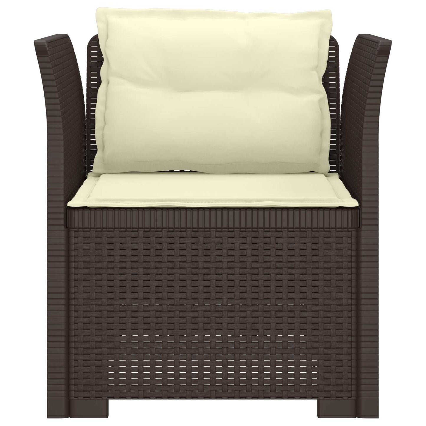 Eénpersoons Fauteuil met Kussens Rattan Look PP Bruin