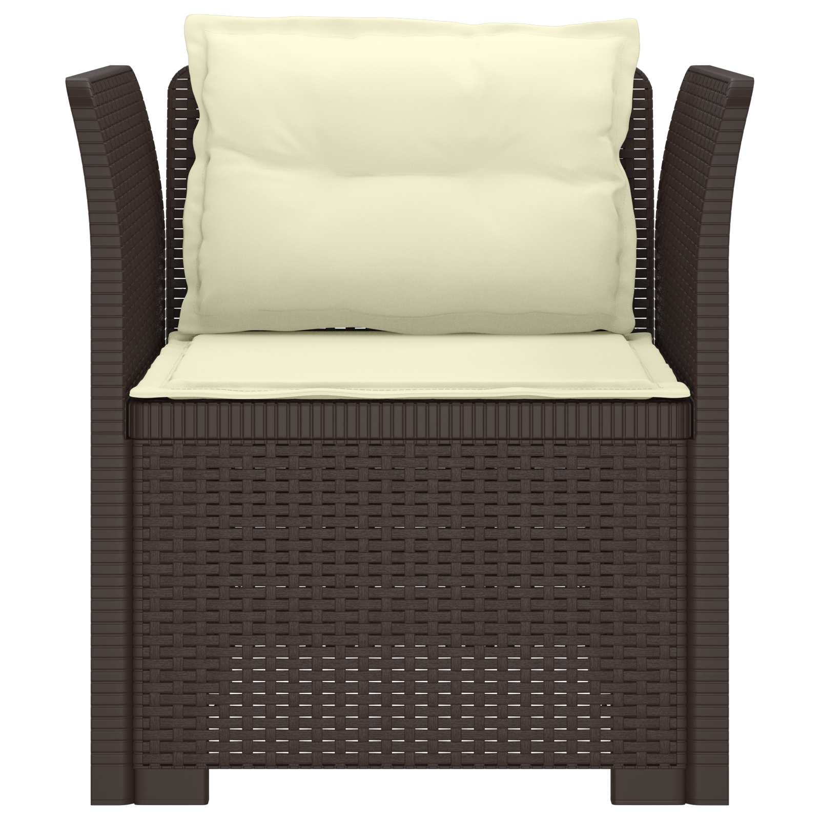 Eénpersoons Fauteuil met Kussens Rattan Look PP Bruin