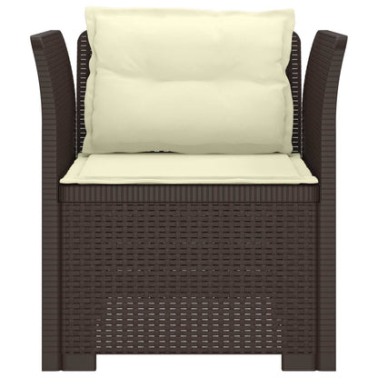 Eénpersoons Fauteuil met Kussens Rattan Look PP Bruin