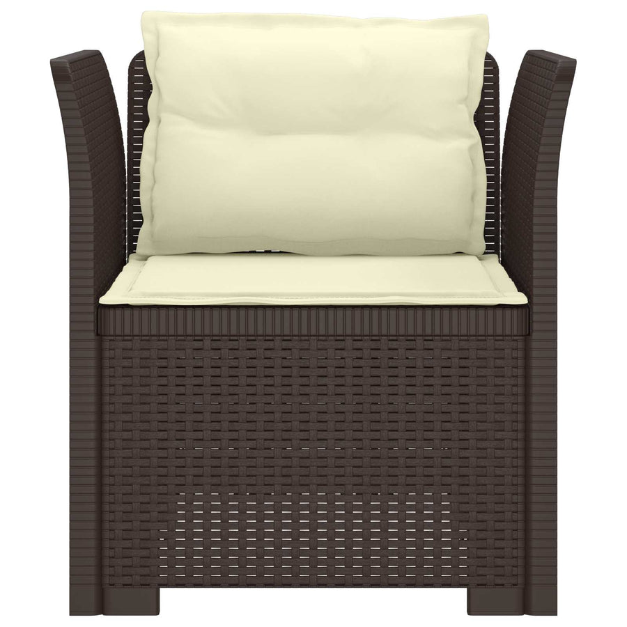 Eénpersoons Fauteuil met Kussens Rattan Look PP Bruin