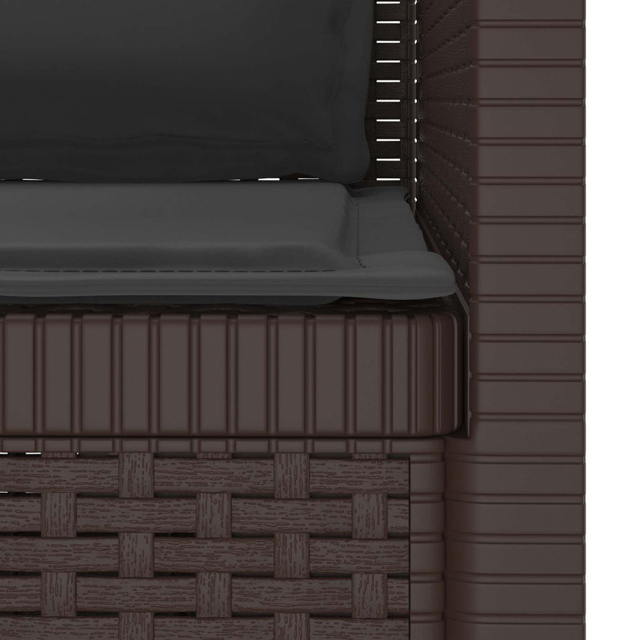 Eénpersoons Fauteuil met Kussens Rattan Look PP Bruin