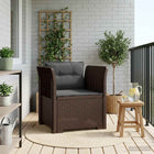 Eénpersoons Fauteuil met Kussens Rattan Look PP Bruin