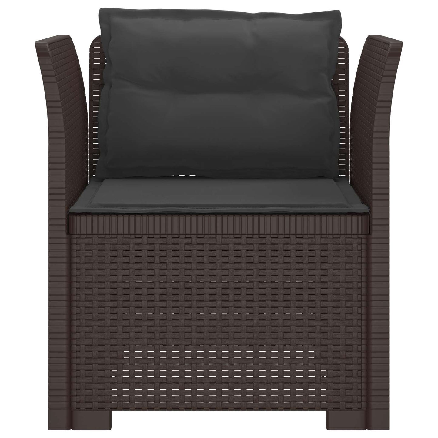 Eénpersoons Fauteuil met Kussens Rattan Look PP Bruin