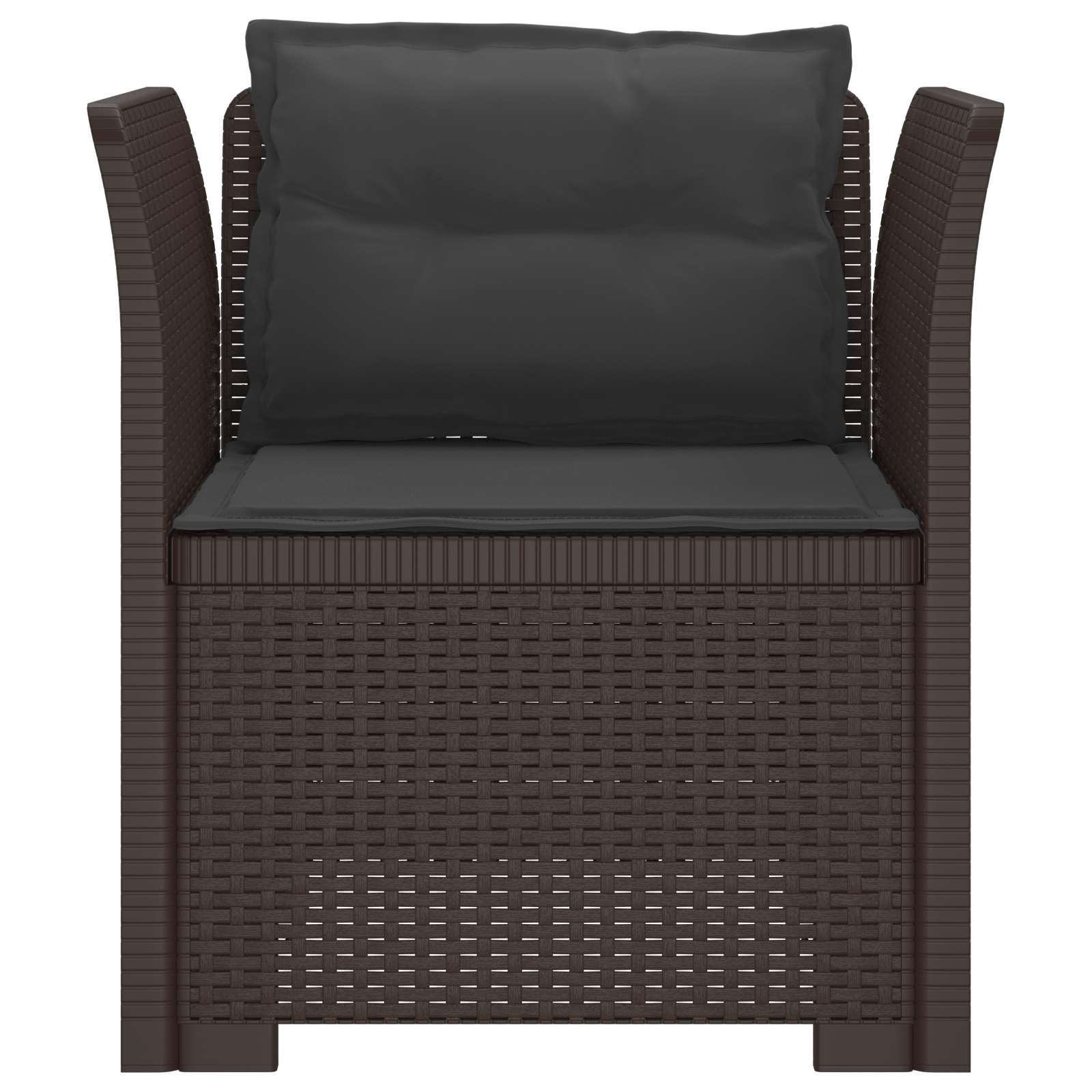 Eénpersoons Fauteuil met Kussens Rattan Look PP Bruin