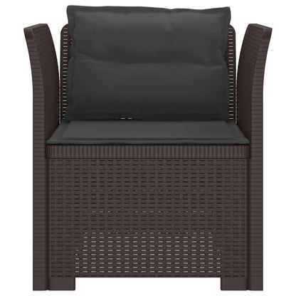 Eénpersoons Fauteuil met Kussens Rattan Look PP Bruin
