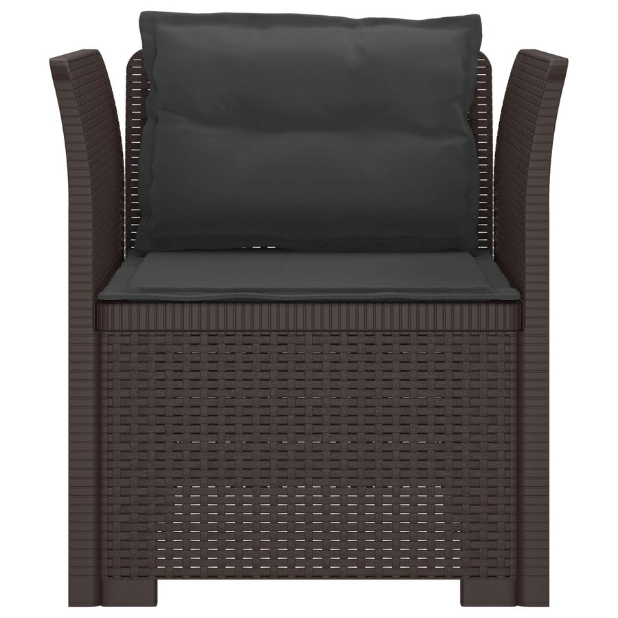 Eénpersoons Fauteuil met Kussens Rattan Look PP Bruin