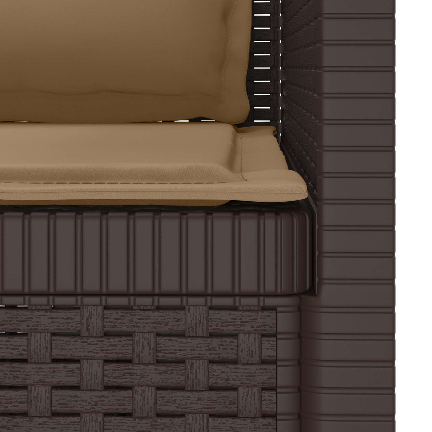 Eénpersoons Fauteuil met Kussens Rattan Look PP Bruin