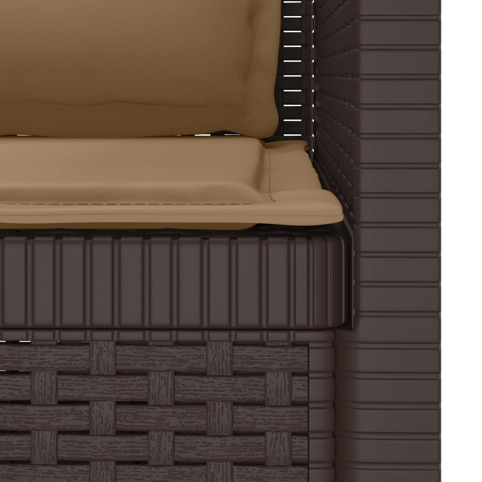Eénpersoons Fauteuil met Kussens Rattan Look PP Bruin