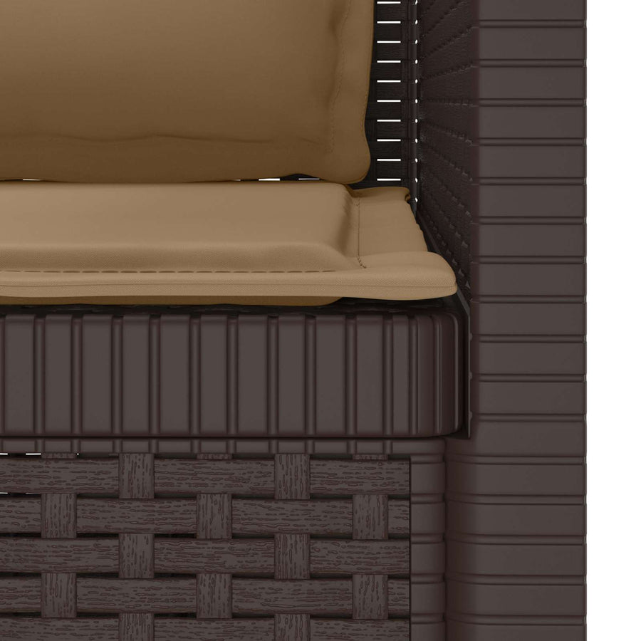 Eénpersoons Fauteuil met Kussens Rattan Look PP Bruin