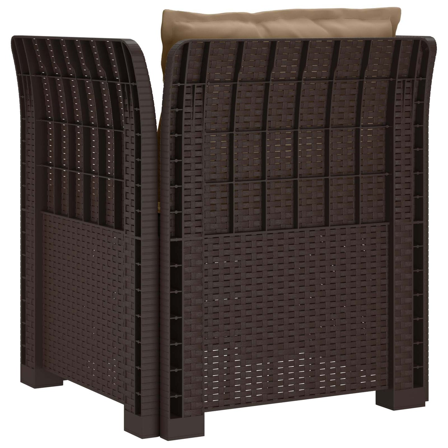 Eénpersoons Fauteuil met Kussens Rattan Look PP Bruin