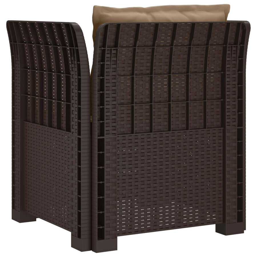 Eénpersoons Fauteuil met Kussens Rattan Look PP Bruin