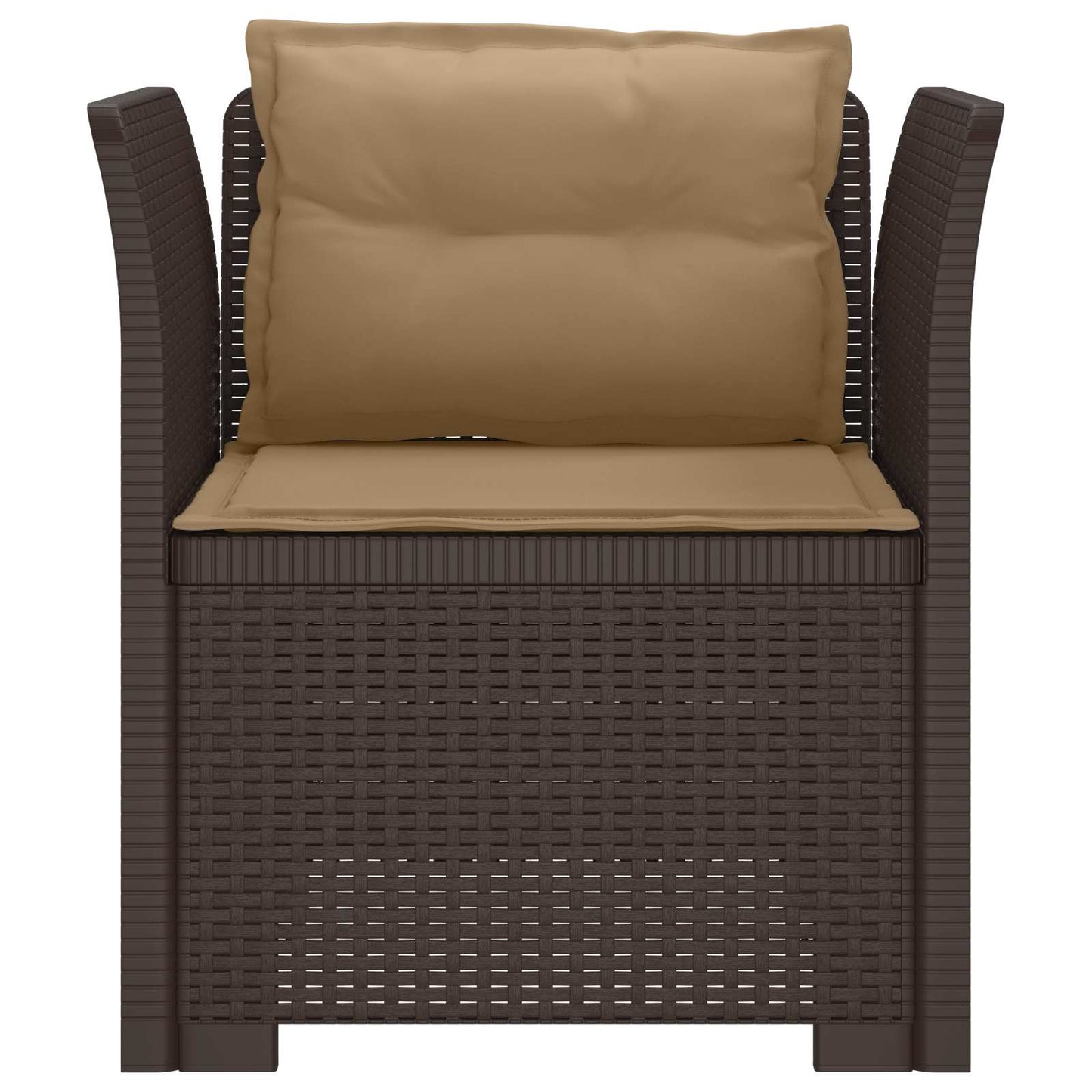 Eénpersoons Fauteuil met Kussens Rattan Look PP Bruin