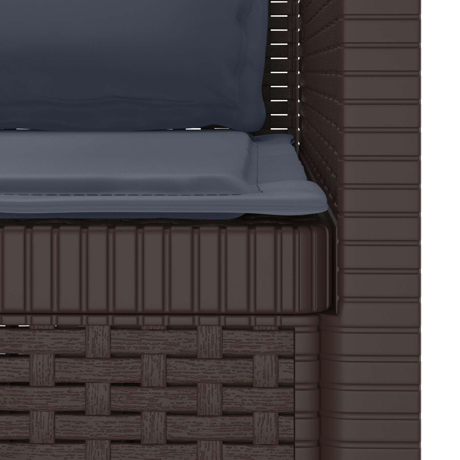 Eénpersoons Fauteuil met Kussens Rattan Look PP Bruin