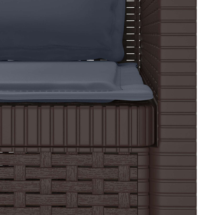 Eénpersoons Fauteuil met Kussens Rattan Look PP Bruin