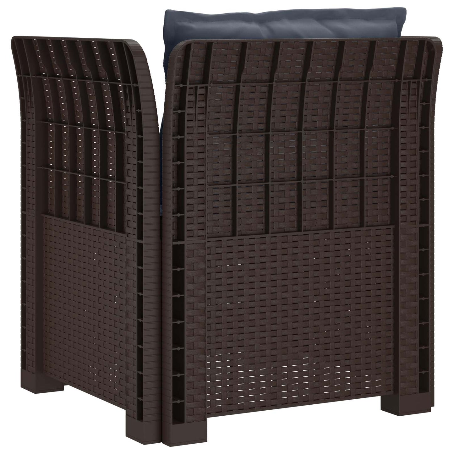 Eénpersoons Fauteuil met Kussens Rattan Look PP Bruin