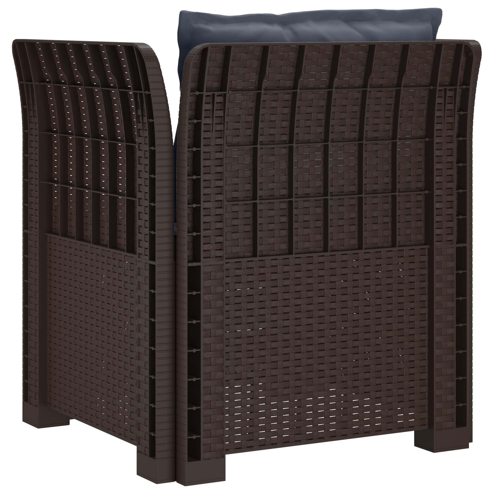 Eénpersoons Fauteuil met Kussens Rattan Look PP Bruin