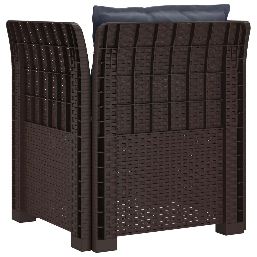 Eénpersoons Fauteuil met Kussens Rattan Look PP Bruin