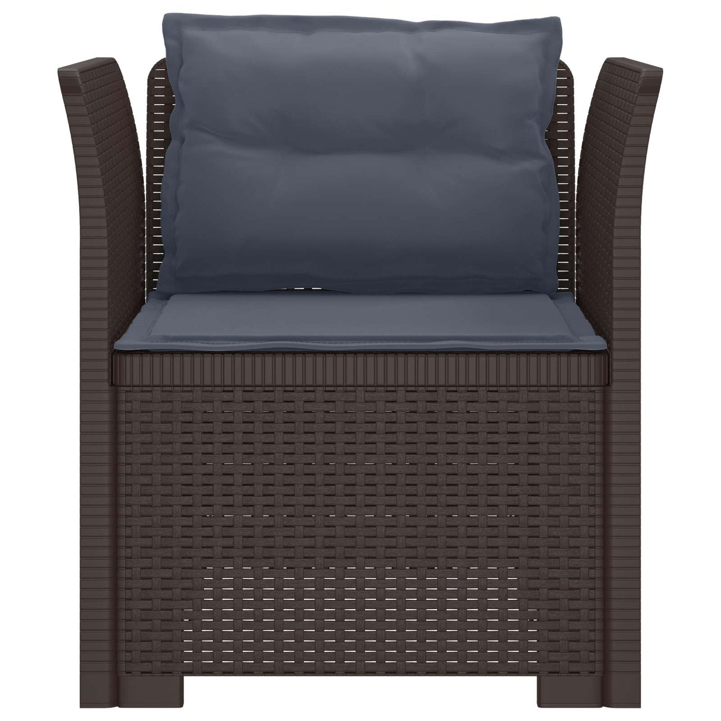 Eénpersoons Fauteuil met Kussens Rattan Look PP Bruin