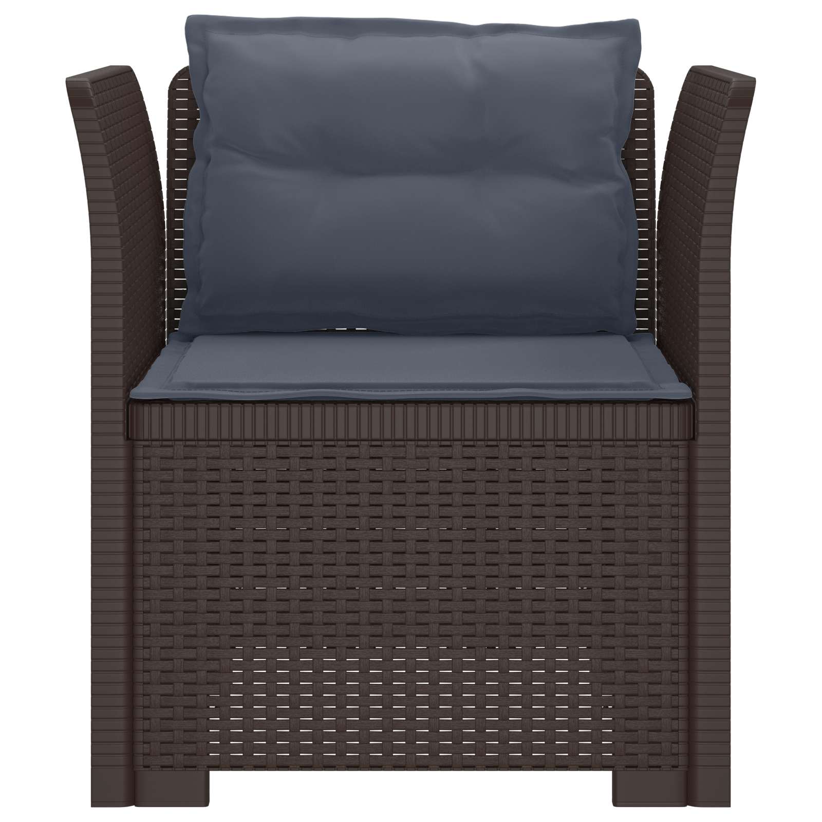 Eénpersoons Fauteuil met Kussens Rattan Look PP Bruin