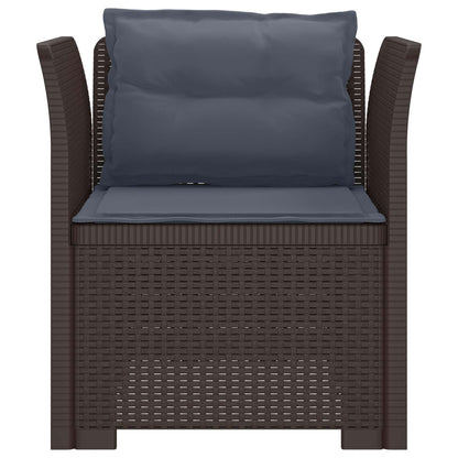 Eénpersoons Fauteuil met Kussens Rattan Look PP Bruin