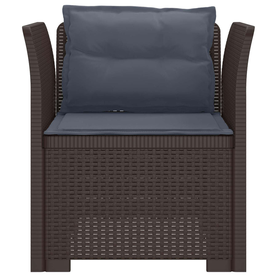 Eénpersoons Fauteuil met Kussens Rattan Look PP Bruin