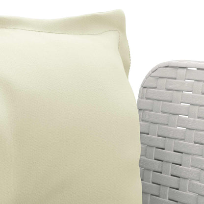 Eénpersoons Fauteuil met Kussens Rattan Look PP Wit