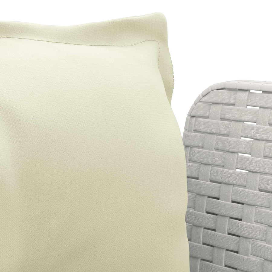 Eénpersoons Fauteuil met Kussens Rattan Look PP Wit