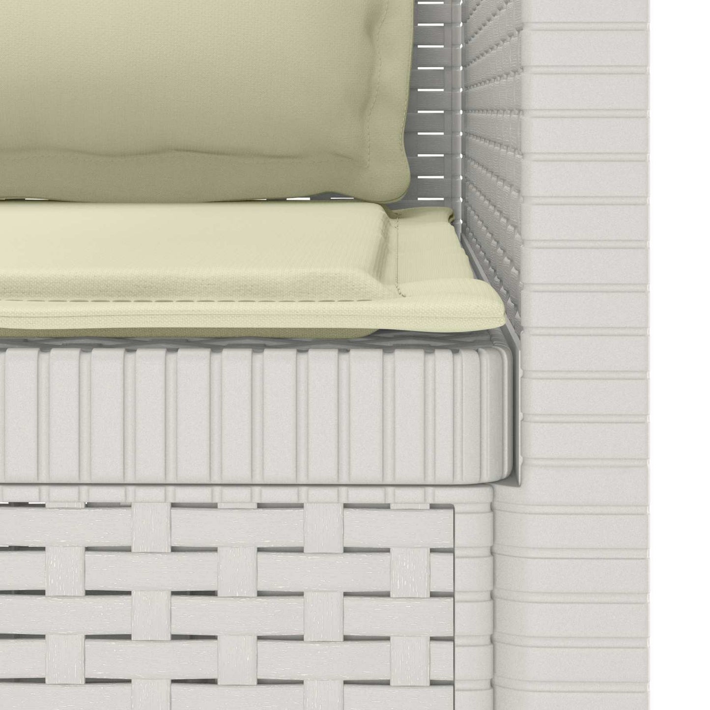 Eénpersoons Fauteuil met Kussens Rattan Look PP Wit
