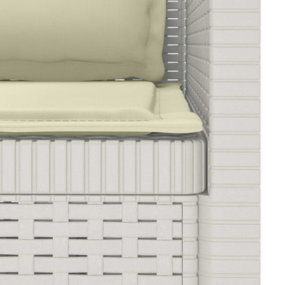 Eénpersoons Fauteuil met Kussens Rattan Look PP Wit