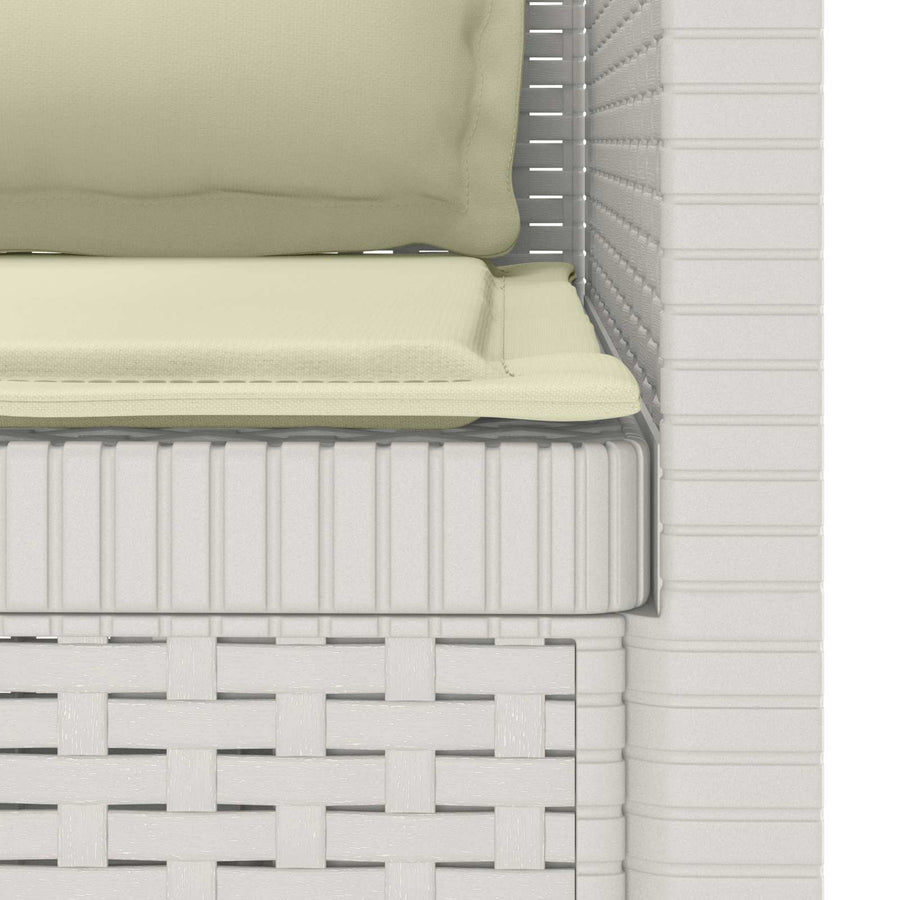Eénpersoons Fauteuil met Kussens Rattan Look PP Wit