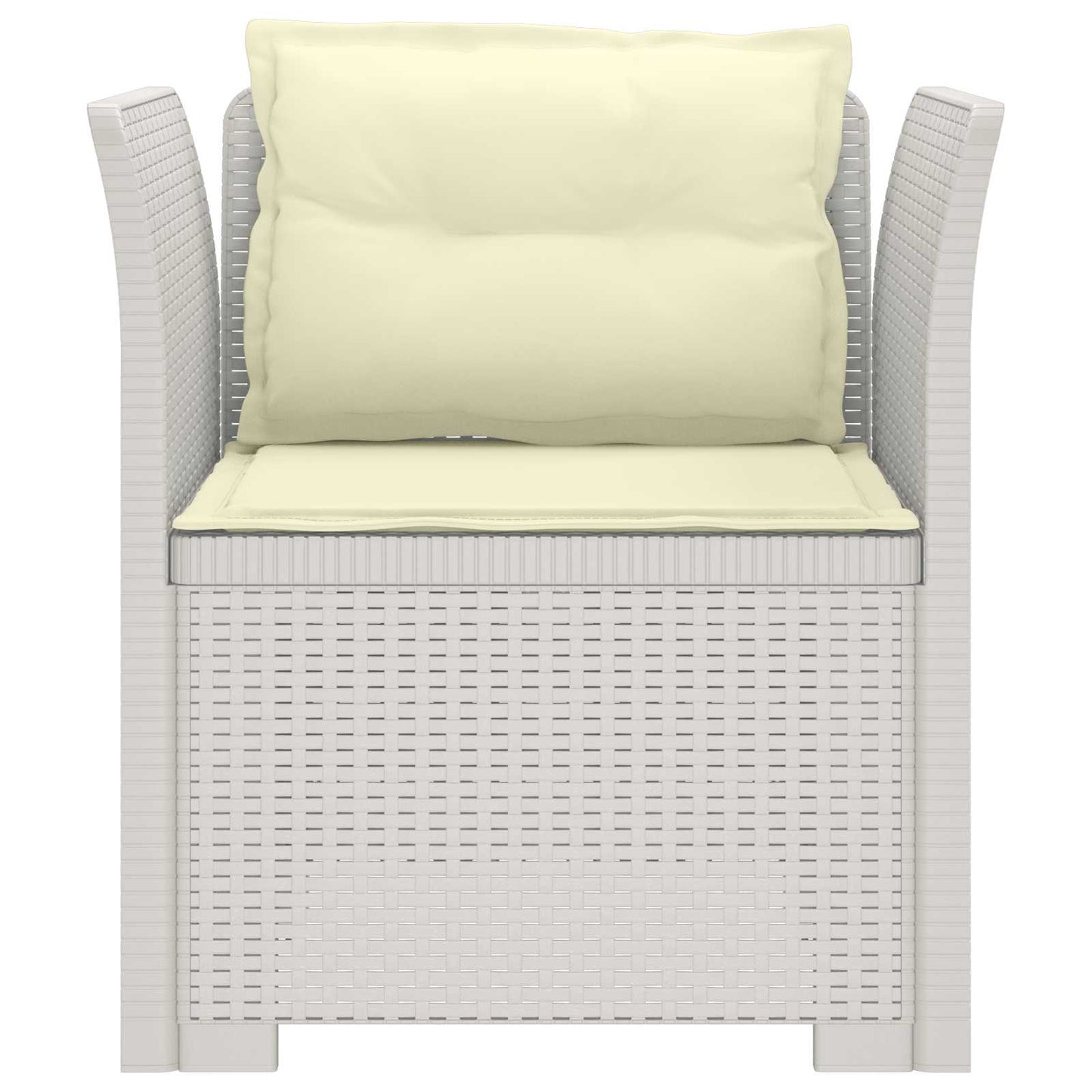 Eénpersoons Fauteuil met Kussens Rattan Look PP Wit