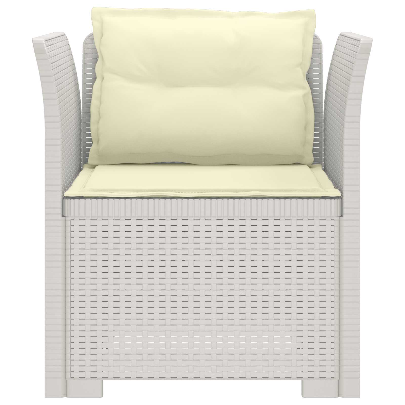 Eénpersoons Fauteuil met Kussens Rattan Look PP Wit
