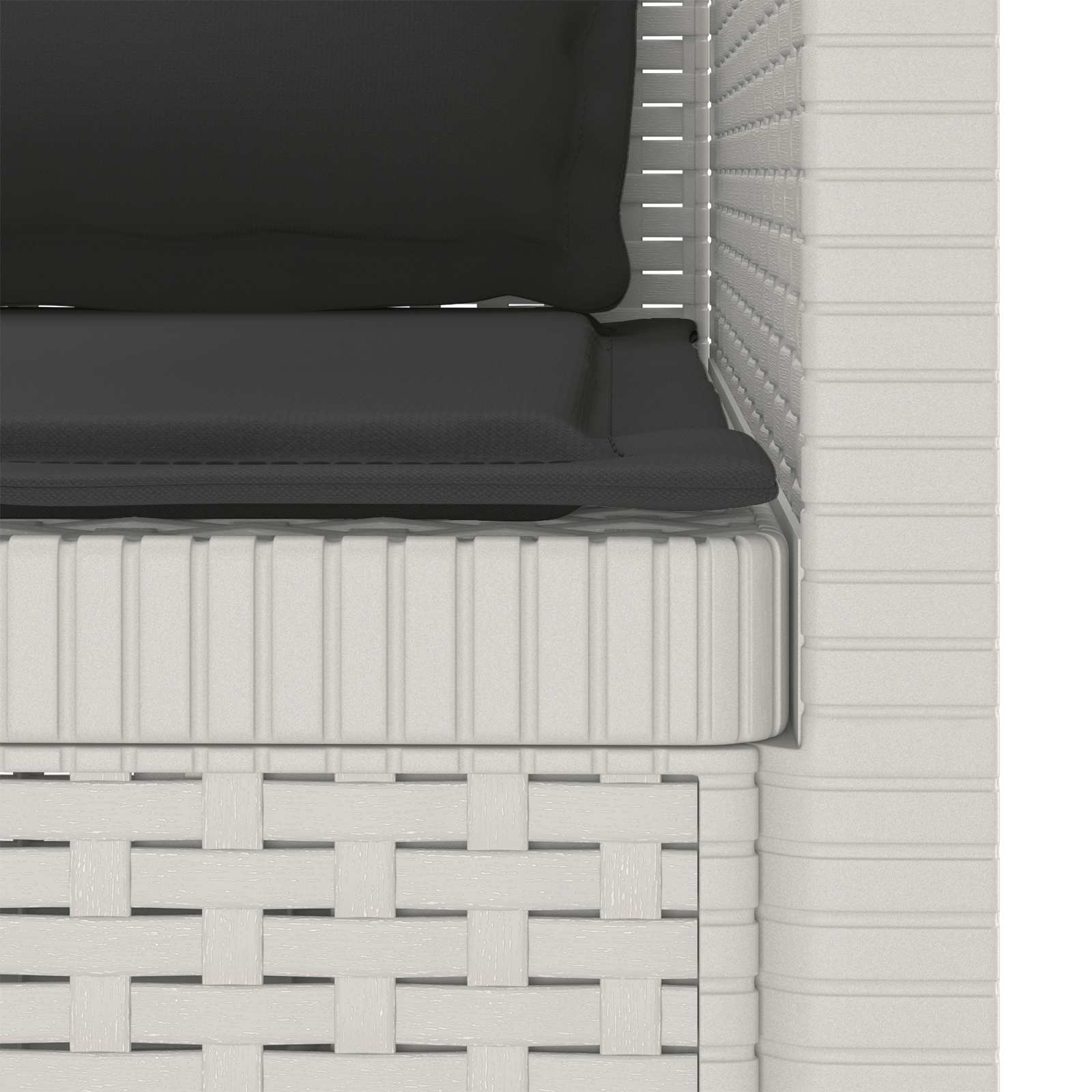Eénpersoons Fauteuil met Kussens Rattan Look PP Wit